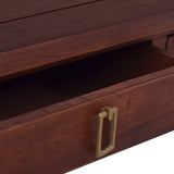 Coffee Table Classical Brown 100x50x30 cm Solid Mahogany Wood - Close-Up Angle