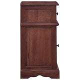 Bedside Cabinet Classical Brown Solid Mahogany Wood - Top-Down View
