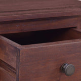 Bedside Cabinet Classical Brown Solid Mahogany Wood - Close-Up Angle