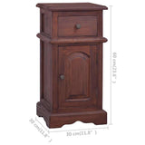 Bedside Cabinet Classical Brown Solid Mahogany Wood - Low Angle