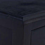 Bedside Cabinet Light Black Coffee Solid Mahogany Wood