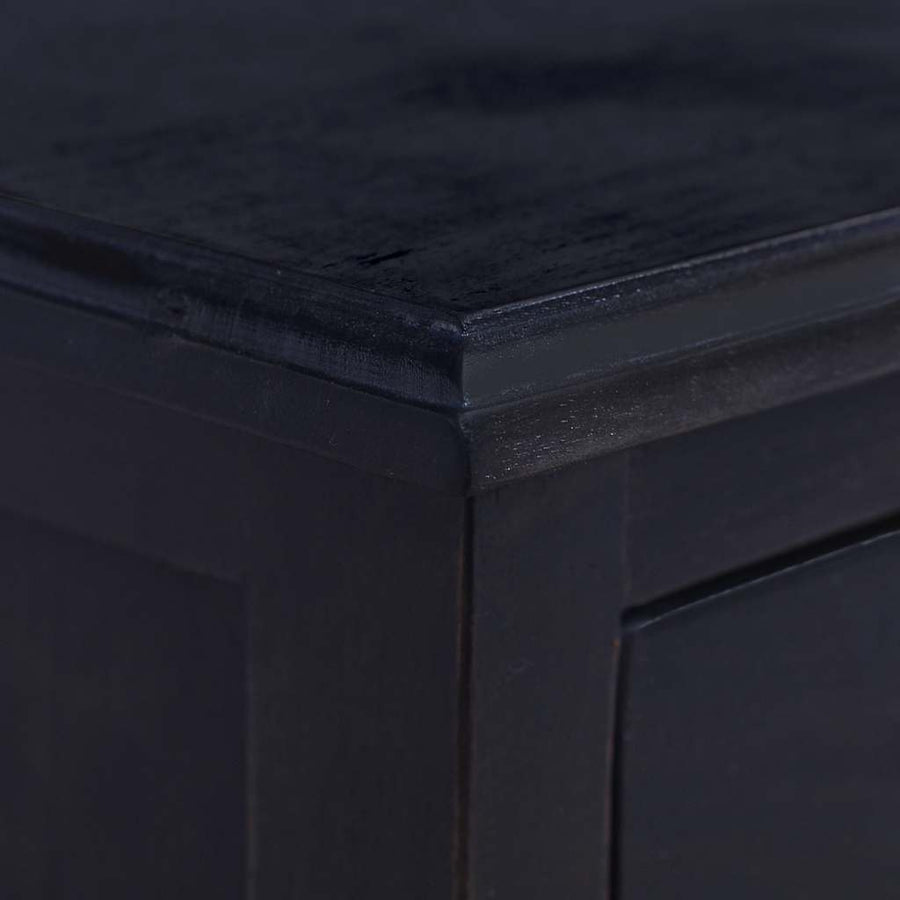 Bedside Cabinet Light Black Coffee Solid Mahogany Wood
