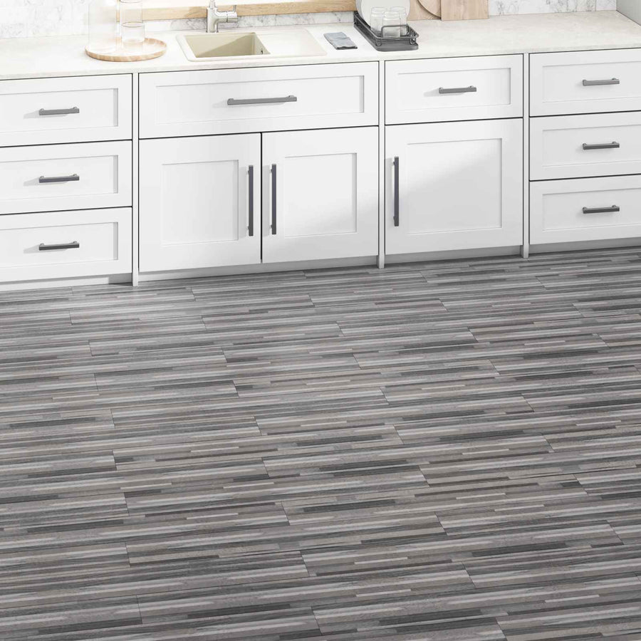 Flooring Planks Striped grey 5,02 m² 36 pcs PVC