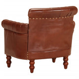Armchair Brown Real Goat Leather - Top-Down View