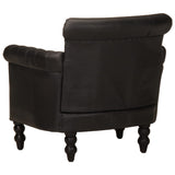 Armchair Black Real Goat Leather - Top-Down View
