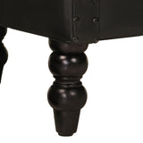 Armchair Black Real Goat Leather - Close-Up Angle
