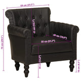 Armchair Black Real Goat Leather - Extra Image