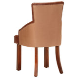 Dining Chairs 2 pcs Brown Real Goat Leather - 45-Degree Angle