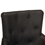 Dining Chairs 2 pcs Black Real Goat Leather - Rear View