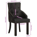 Dining Chairs 2 pcs Black Real Goat Leather