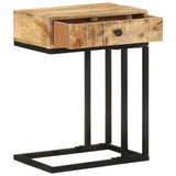 U-Shaped Side Table 45x30x61 cm Solid Mango Wood - Front View