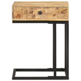 U-Shaped Side Table 45x30x61 cm Solid Mango Wood - Side View