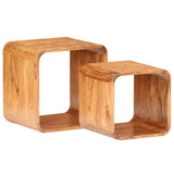 Side Tables 2 pcs Solid Acacia Wood Honey Finish - Extra Image