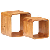 Side Tables 2 pcs Solid Acacia Wood Honey Finish - Extra Image