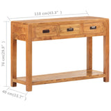 Console Table 110x40x76 cm Solid Acacia Wood Honey Finish - Low Angle