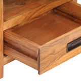 Bedside Table 40x30x60 cm Solid Acacia Wood Honey Finish - Close-Up Angle