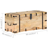 Chest 90x40x40 cm Solid Mango Wood - Close-Up Angle