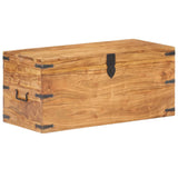 Chest 90x40x40 cm Solid Acacia Wood - Close-Up Angle