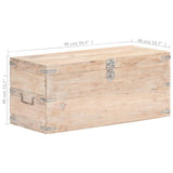 Chest 90x40x40 cm Solid Acacia Wood - Close-Up Angle