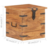 Chest 40x40x40 cm Solid Acacia Wood - Low Angle