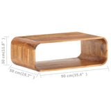 Coffee Table 90x50x30 cm Solid Acacia Wood - Close-Up Angle