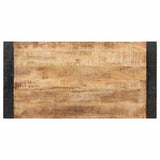Dining Table 120x60x76 cm Solid Rough Mango Wood - Side View