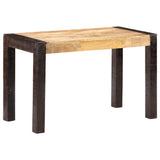 Dining Table 120x60x76 cm Solid Rough Mango Wood - Rear View