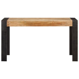 Dining Table 140x70x76 cm Solid Rough Mango Wood - Front View