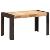 Dining Table 140x70x76 cm Solid Rough Mango Wood - Close-Up Angle