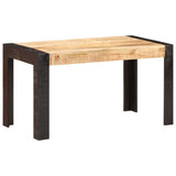 Dining Table 140x70x76 cm Solid Rough Mango Wood - Extra Image
