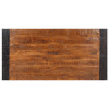 Dining Table 140x70x76 cm Solid Rough Mango Wood - Top-Down View