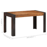 Dining Table 140x70x76 cm Solid Rough Mango Wood