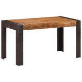 Dining Table 140x70x76 cm Solid Rough Mango Wood - Low Angle