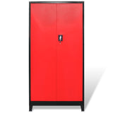 Tool Cabinet with Tool Chest Steel 90x40x180 cm Red and Black