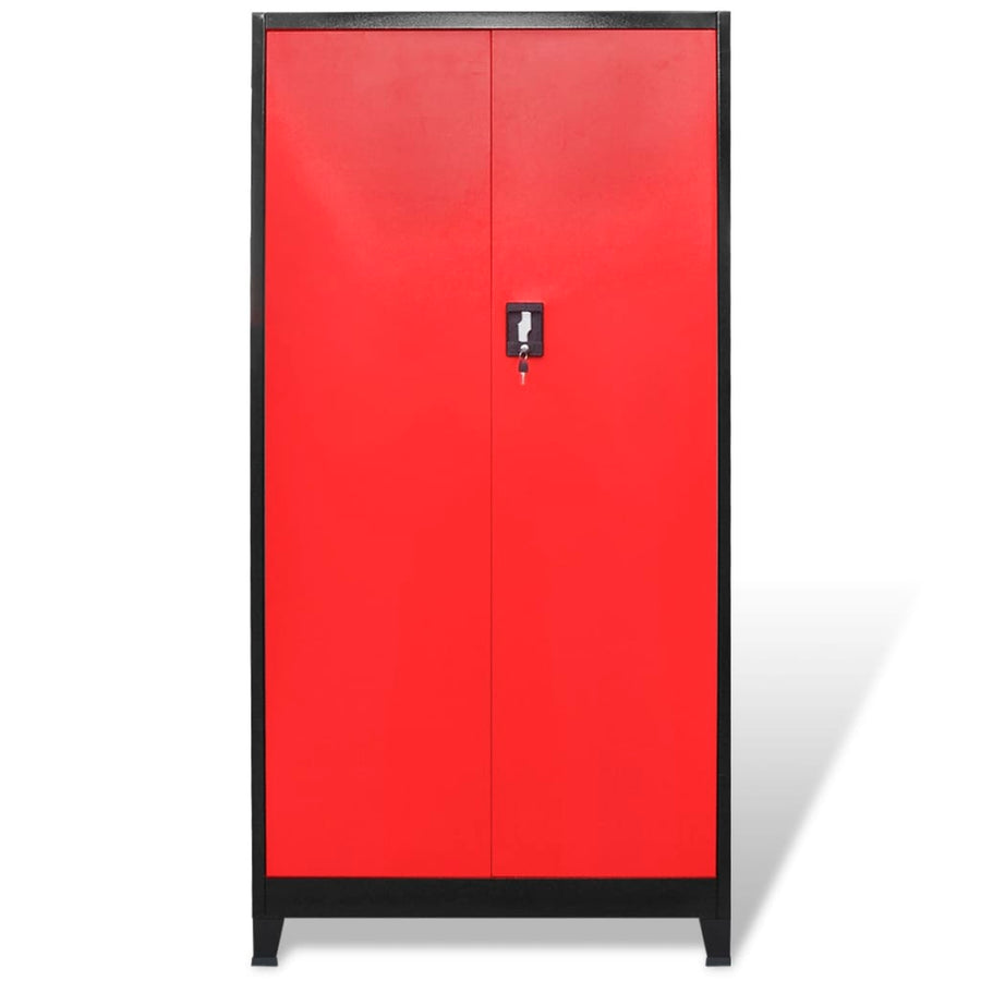 Tool Cabinet with Tool Chest Steel 90x40x180 cm Red and Black