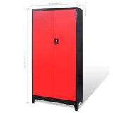 Tool Cabinet with Tool Chest Steel 90x40x180 cm Red and Black - Low Angle