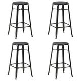 Bar Stools 4 pcs Black Steel