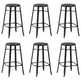 Bar Stools 6 pcs Black Steel