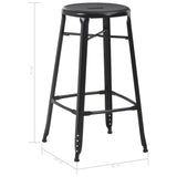 Bar Stools 6 pcs Black Steel - Close-Up Angle
