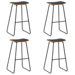 Bar Stools 4 pcs Black Faux Leather