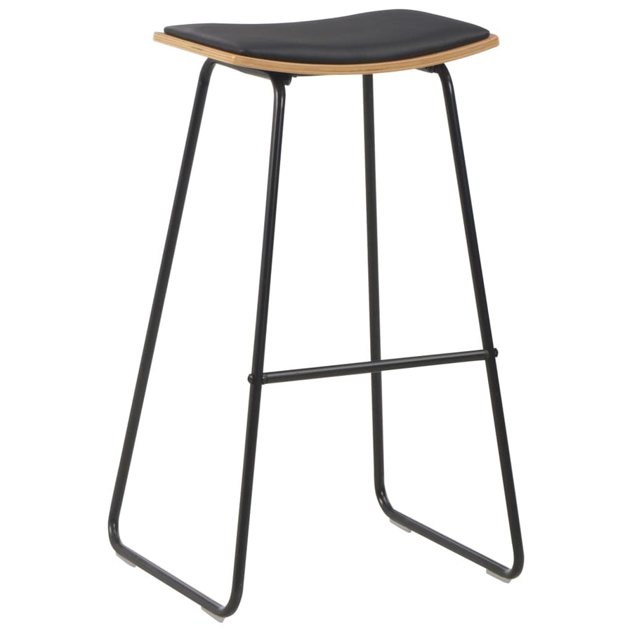 Bar Stools 4 pcs Black Faux Leather
