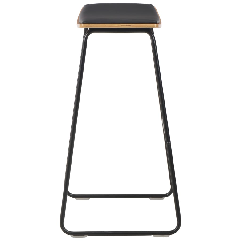 Bar Stools 4 pcs Black Faux Leather