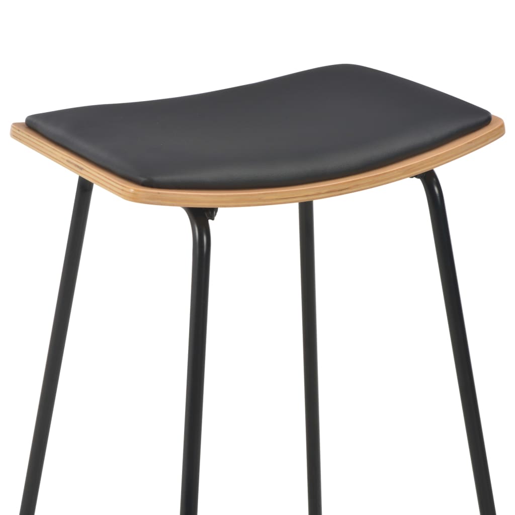 Bar Stools 4 pcs Black Faux Leather