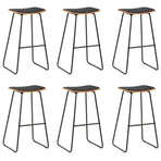 Bar Stools 6 pcs Black Faux Leather