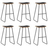Bar Stools 6 pcs Black Faux Leather