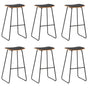 Bar Stools 6 pcs Black Faux Leather