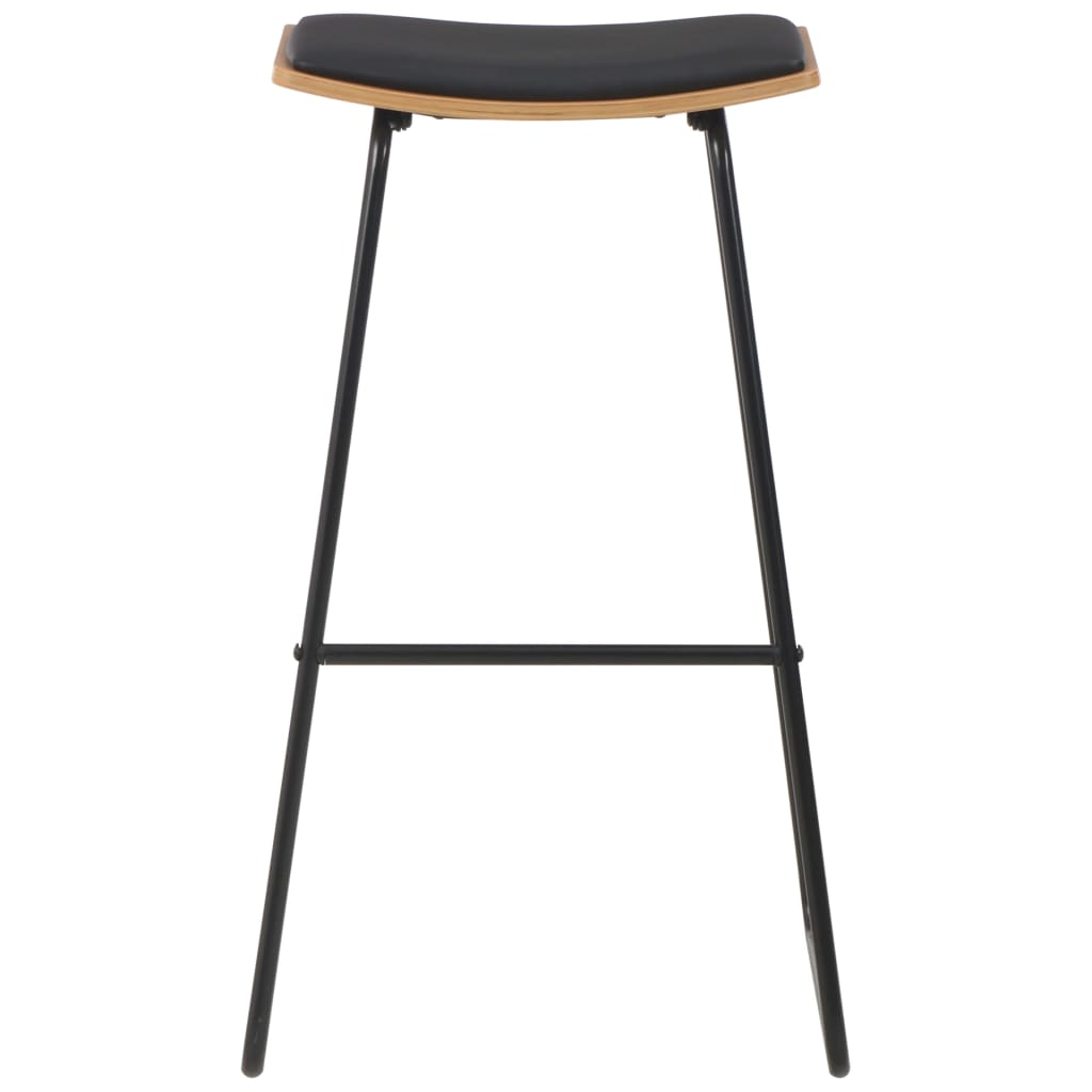 Bar Stools 6 pcs Black Faux Leather