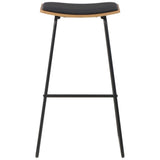 Bar Stools 6 pcs Black Faux Leather