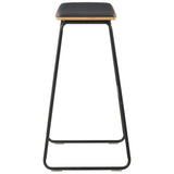 Bar Stools 6 pcs Black Faux Leather