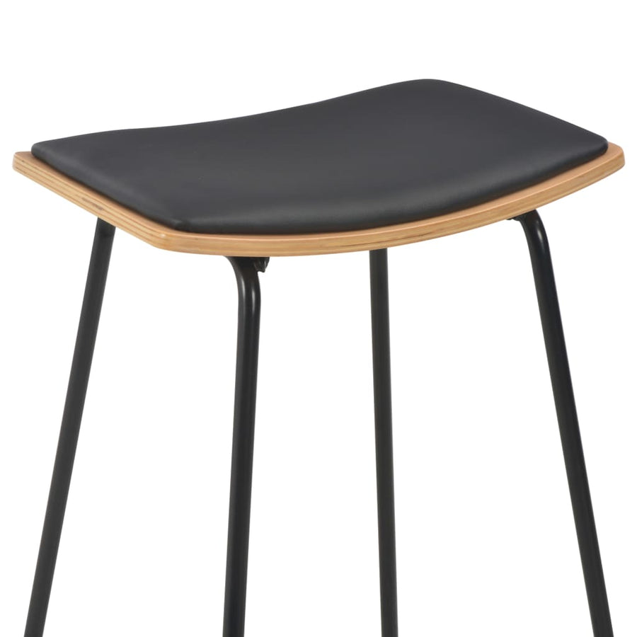 Bar Stools 6 pcs Black Faux Leather